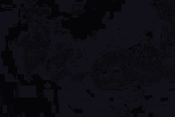 PIXL's decode against Core Image's, amplified: an even dark field, no edges.